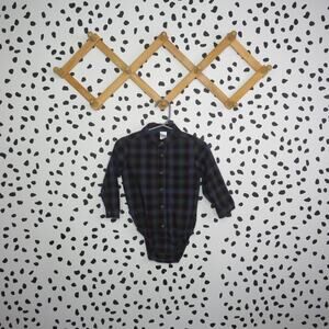 Carter’s Just One You Black Plaid Button Down Baby Long Sleeve Onesie